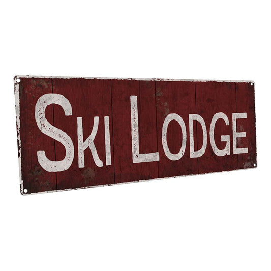 Ski Lodge Metal Sign