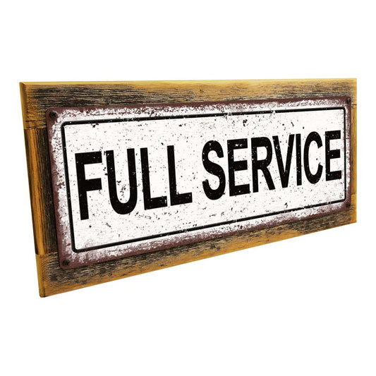 Framed Full Service Metal Sign