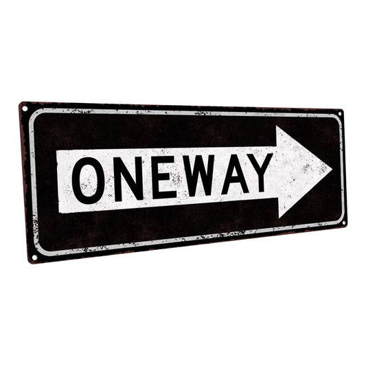 One Way Right Arrow Metal Sign