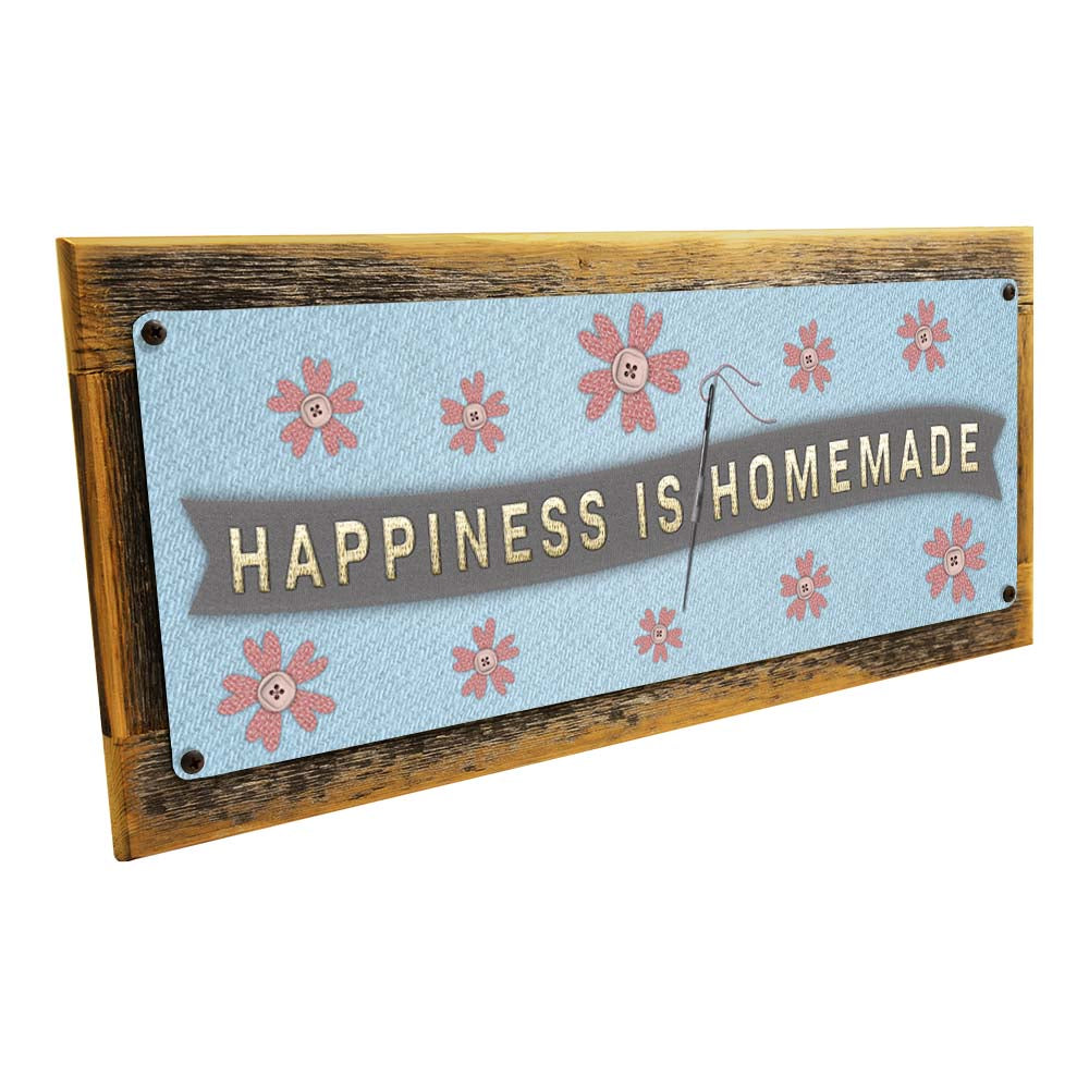 Framed Happiness Is Homemade Metal Sign
