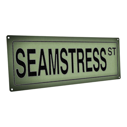 Seamstress St Metal Sign